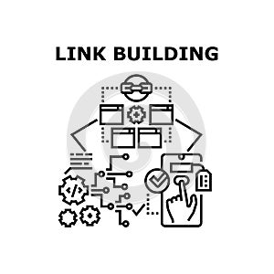Link building icon vector illustration