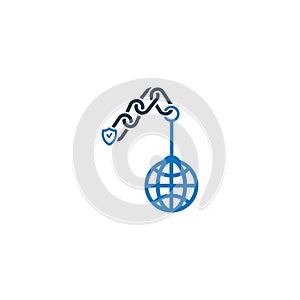 Link Building Icon. Web Link creative icon. Chain link icon. Web protection icon.