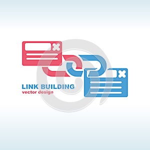 Link building service. Glyph icon link. Seo concept