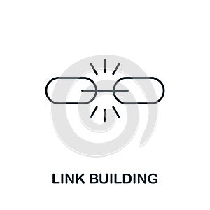 Link Building vector icon symbol. Creative sign from seo and development icons collection. Filled flat Link Building