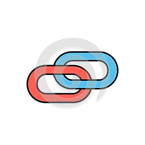 Link chain thin line icon. Color