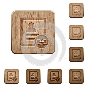 Link contact wooden buttons