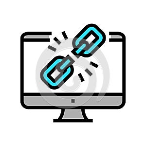 link disconnected color icon vector illustration