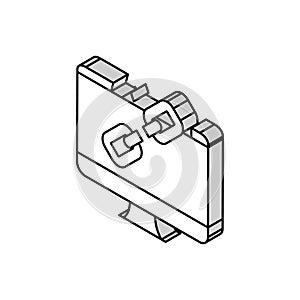 link disconnected isometric icon vector illustration