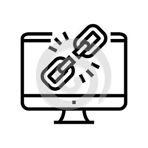 link disconnected line icon vector illustration