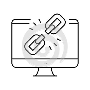 link disconnected line icon vector illustration