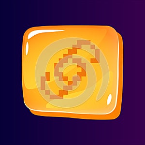 Link glossy ui button with pixelated icon