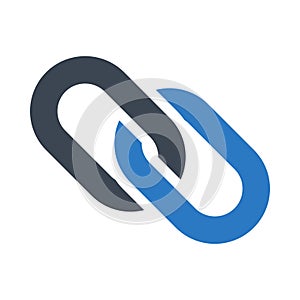 Link glyph flat vector icon