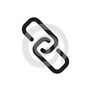 Link icon. Chain connection symbol. Simple black outline. Network connection vector.