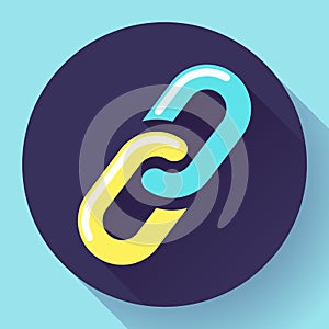 Link icon. Hyperlink chain symbol. link Vector flat illustration