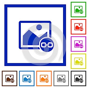 Link image flat framed icons
