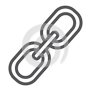 Link line icon, connection and attach, chain sign, vector graphics, a linear pattern on a white background.