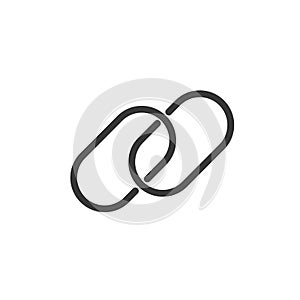 Link linear outline icon. Editable stroke. Hyperlink chain symbol. Vector illustration on white background