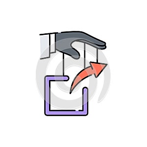 Link manipulation olor line icon. Pictogram for web page, mobile app, promo photo