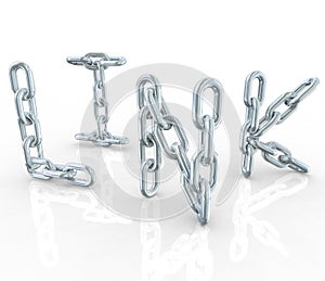 Link Metal Chain Links Connected in Word