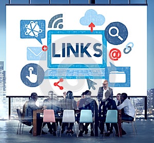 Link Network Hyperlink Internet Backlinks Online Concept photo