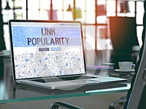 Link Popularity - Concept on Laptop Screen. 3D.