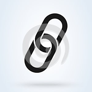 Link single vector. Chain link symbol. illustration of an isolated white broken chain icon