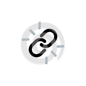 Link vector icon chain web hyperlink flat graphic concept url symbol