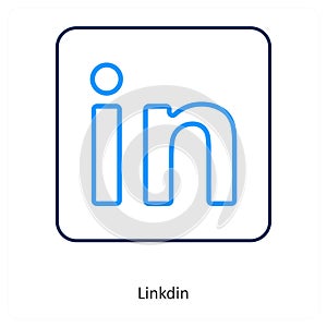 Linkdin and social icon concept