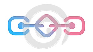Linked Blocks Icon in Gradient Style for Blockchain and Connection, vector design Generative AI