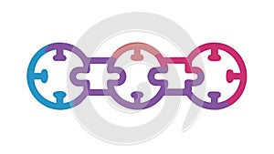 Linked Chain Design Icon, Connected Network Element, vector design Generative AI