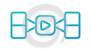 Linked Content or Data Flow Icon, vector design Generative AI