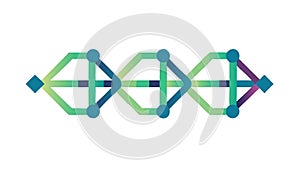 Linked Geometric Chain: Continuous Progress Symbol, vector design Generative AI