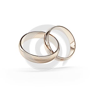 Linked gold wedding rings