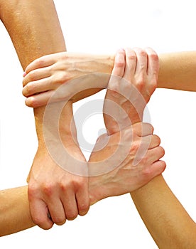 Linked hands