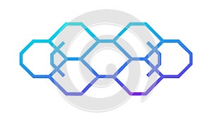 Linked Hexagonal Chain Abstract Geometric Pattern Vector, vector design Generative AI