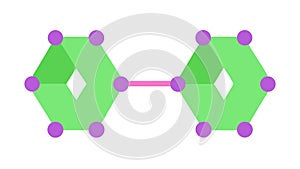 Linked Hexagons Icon, Interconnected Geometric Shapes, vector design Generative AI