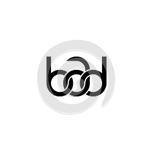 Linked Letters BAD monogram logo design