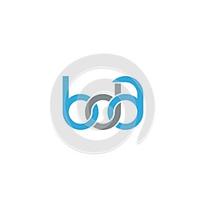 Linked Letters BDA monogram logo design