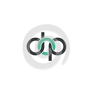 Linked Letters DOP monogram logo design
