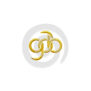 Linked Letters GAB monogram logo design photo