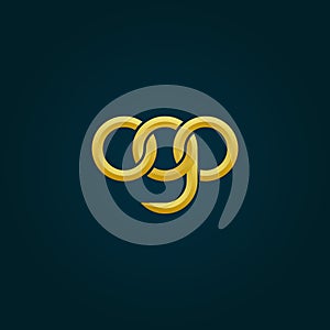 Linked Letters OGO monogram logo design