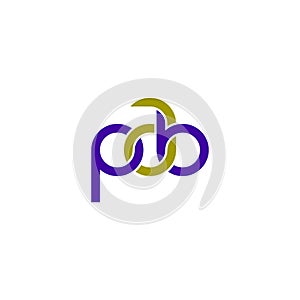 Linked Letters PAB monogram logo design