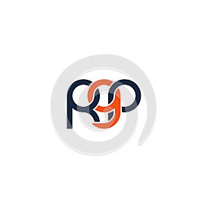 Linked Letters RGP monogram logo design