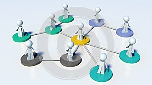 Linked network of people - communication or hierarchy