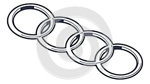 Linked Rings Pattern, Abstract Connection and Flow, vector design Generative AI