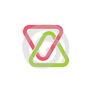 Linked triangles colorful logo vector