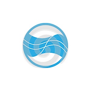 Linked waves circle geometric logo