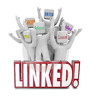 Linked Words Connected Allied United Referrals People Networking