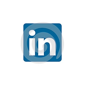 Linkedin logo editorial illustrative on white background