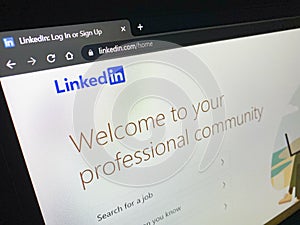 LinkedIn web page on computer screen