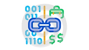 linking binary code to money Icon Animation