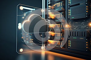 linking computer to cloud with server, connection Online, cloud storage, contact, computing, Devices connected to