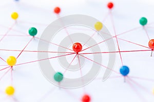 Linking entities, Blockchain, social media, Communications Network, The connection between the two networks. Network simulation on