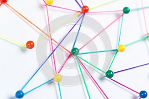 Linking entities, Blockchain, social media, Communications Network, The connection between the two networks. Network simulation on